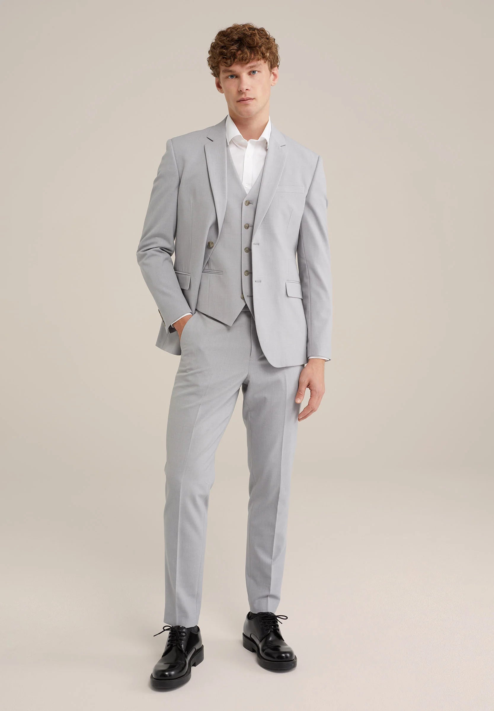 Colete Regular Fit Alfaiataria Masculino - Cinza