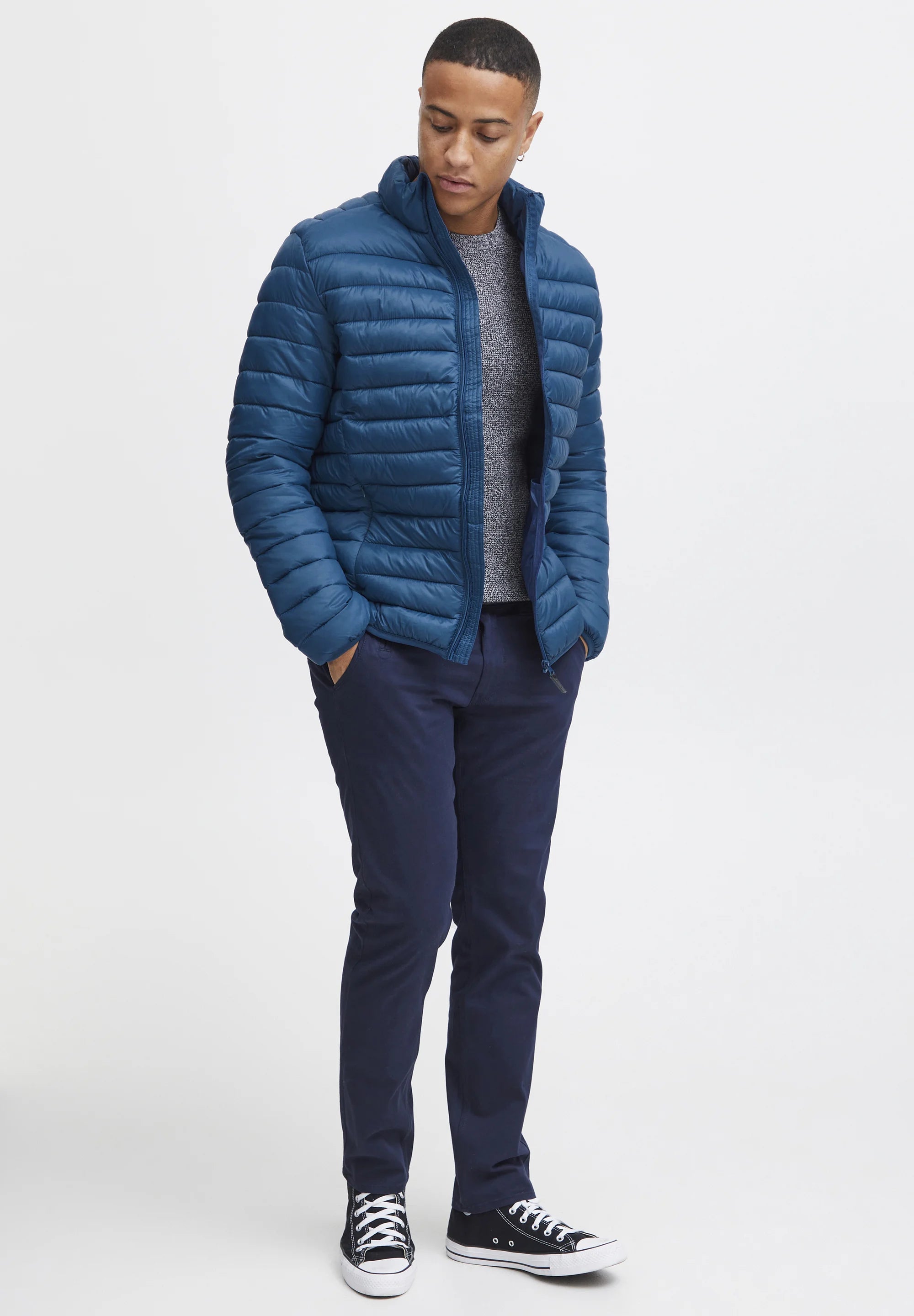 Jaqueta Puffer Ultraleve em Poliamida - Azul
