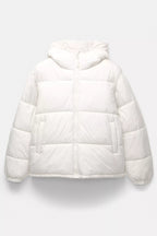 Jaqueta Puffer Blend com Capuz - Branco