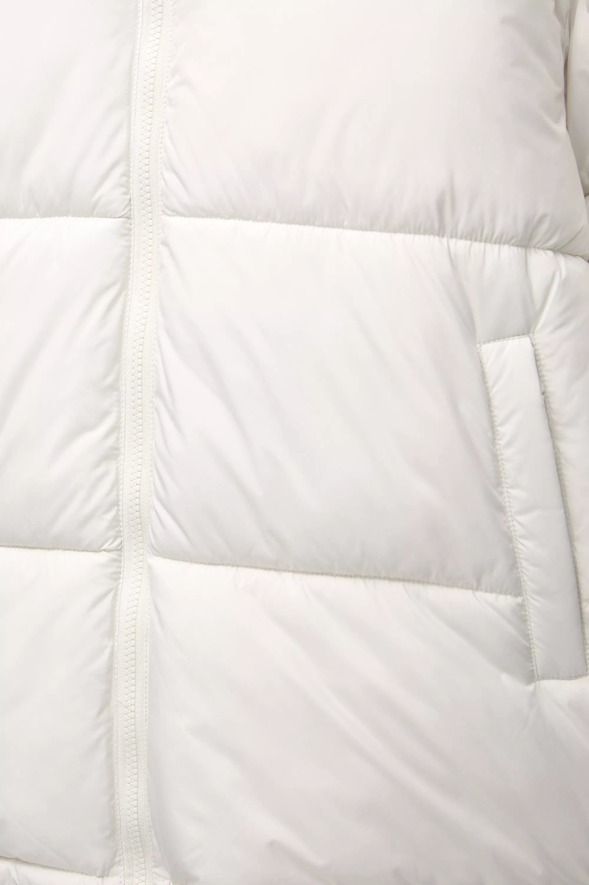 Jaqueta Puffer Blend com Capuz - Branco