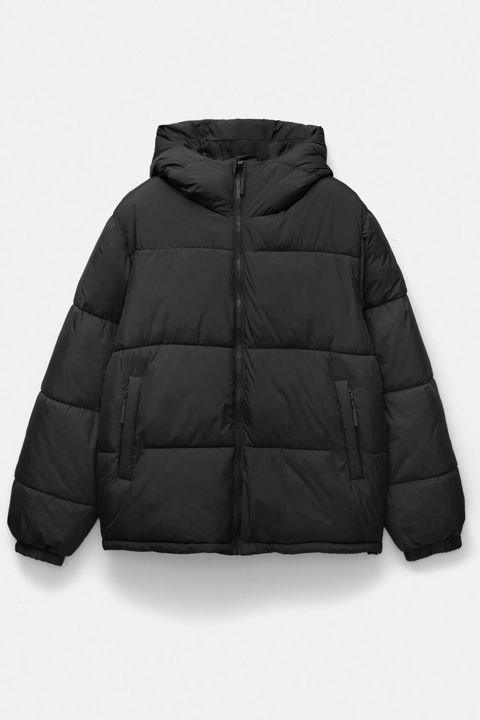 Jaqueta Puffer Blend com Capuz - Preto