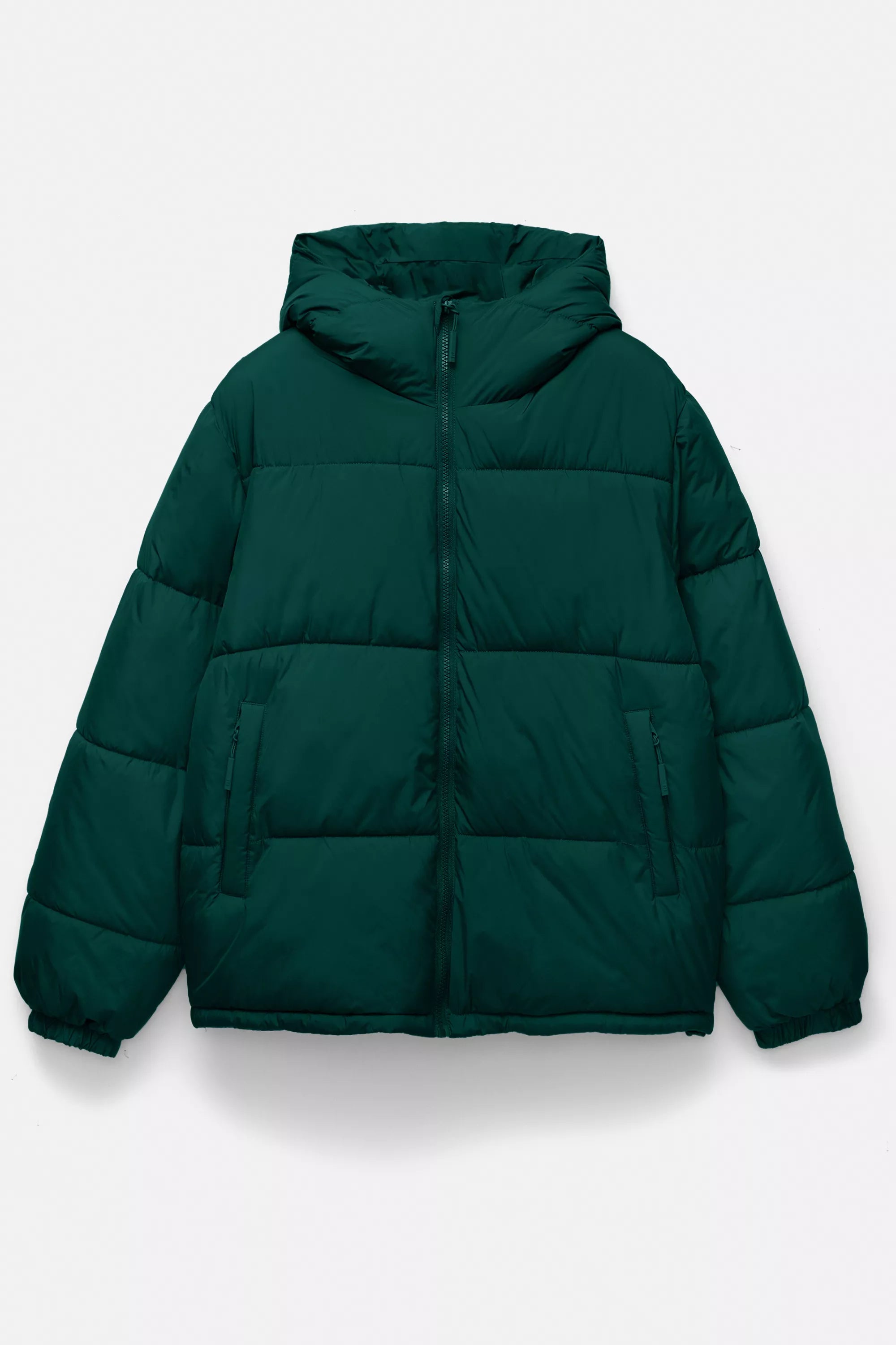 Jaqueta Puffer Blend com Capuz - Verde