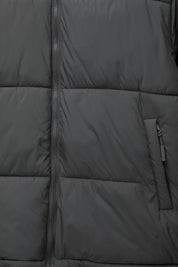 Jaqueta Puffer Blend com Capuz - Cinza escuro