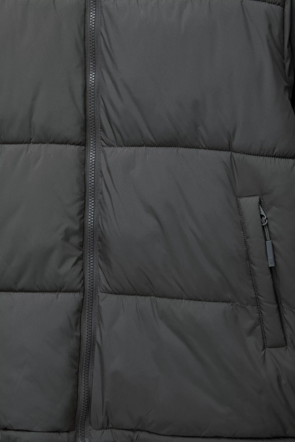 Jaqueta Puffer Blend com Capuz - Cinza escuro