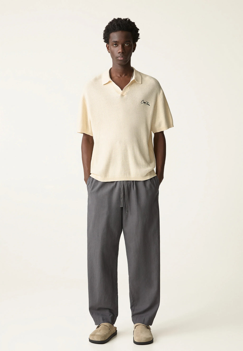 Calça Blend em Linho - Cinza escuro