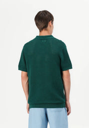 Camisa Gola Polo com Textura em Tricô - Verde