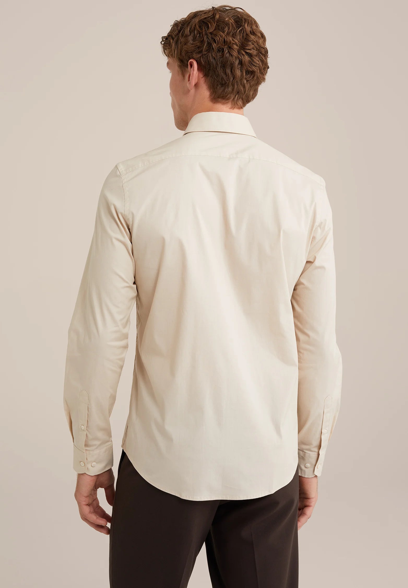 Camisa Social Masculina Alfaiataria Clássica - Bege