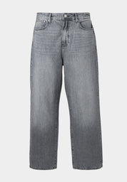 Calça Jeans Baggy - Cinza