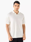 Camiseta Polo Boxy Texturizada - Branco