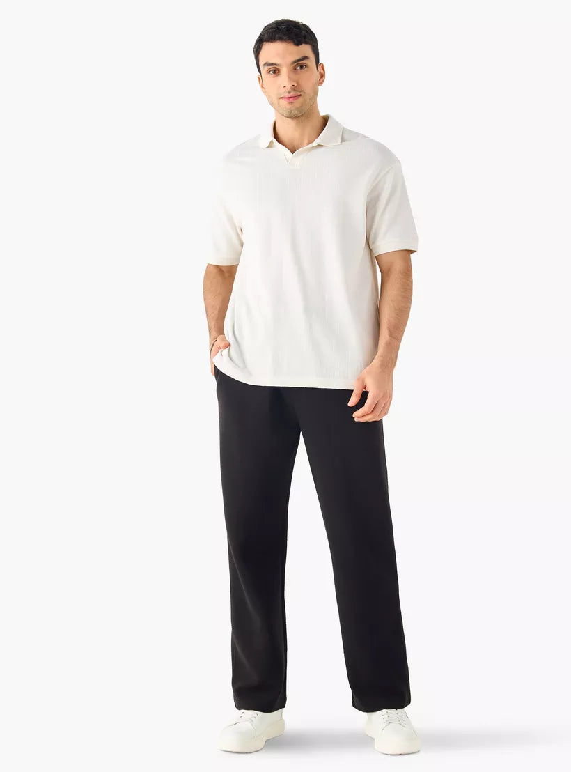 Camiseta Polo Boxy Texturizada - Branco