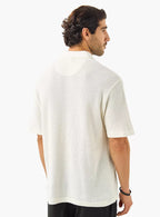 Camiseta Polo Tricot Texturizada - Branco