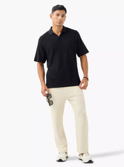 Camiseta Polo Tricot Texturizada - Preto