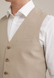 Colete Regular Fit Alfaiataria Masculino - Bege