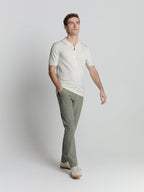 Camisa Polo com Zíper - Off white