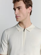 Camisa Polo com Zíper - Off white
