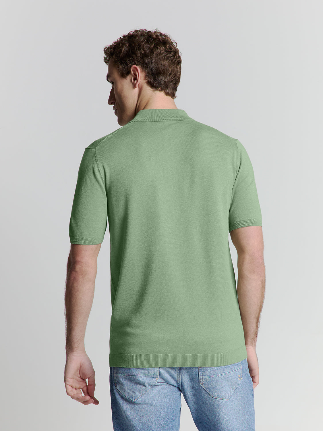 Camisa Polo com Zíper - Verde