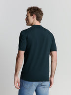 Camisa Polo com Zíper - Azul Escuro