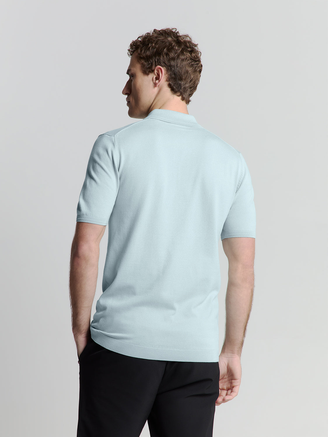 Camisa Polo com Zíper - Gelo