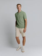 Camisa Polo Texturizada - Verde oliva