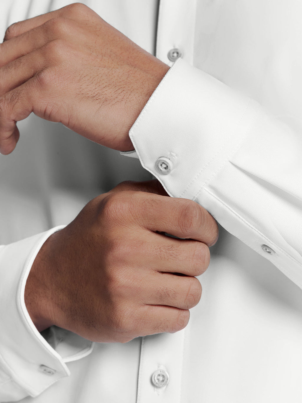 Camisa Slim de Algodão Manga Longa - Branco