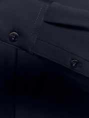 Camisa Slim de Algodão Manga Longa - Azul marinho