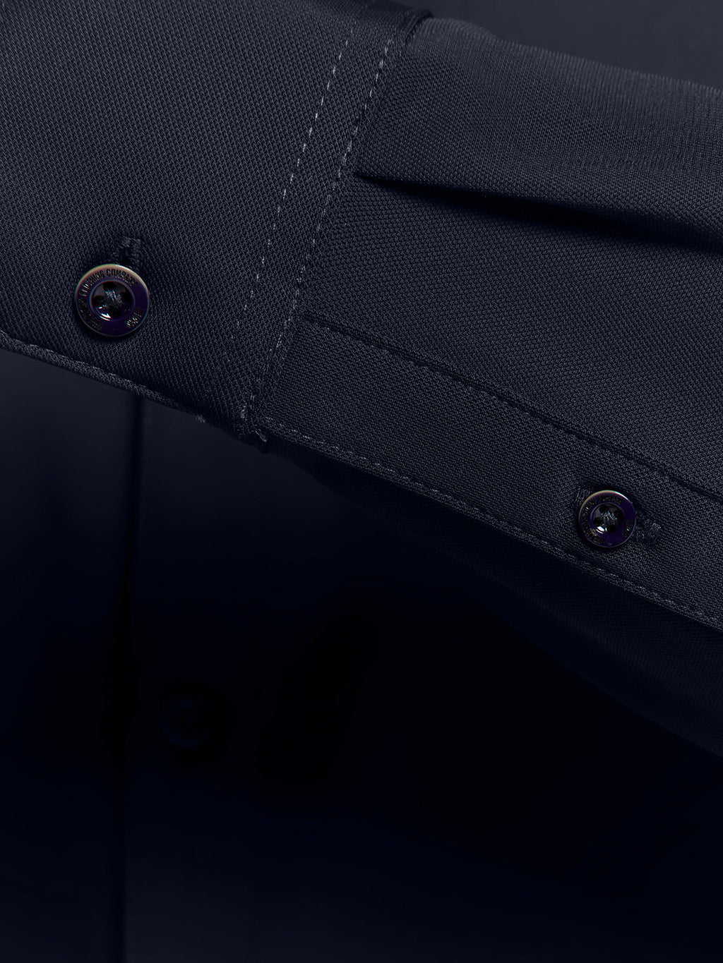 Camisa Slim de Algodão Manga Longa - Azul marinho