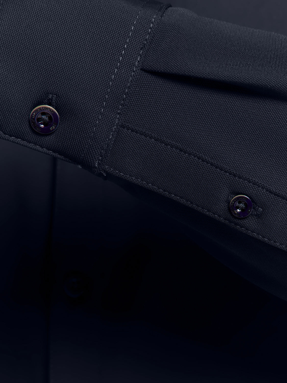 Camisa Slim de Algodão Manga Longa - Azul marinho