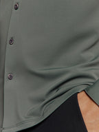 Camisa Slim de Algodão Manga Longa - Verde musgo