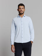 Camisa Slim de Algodão Manga Longa - Gelo