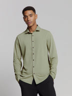 Camisa Slim de Algodão Manga Longa - Verde claro