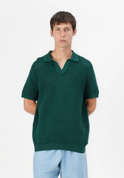 Camisa Gola Polo com Textura em Tricô - Verde