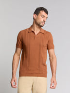 Camisa Gola Polo e Textura - Caramelo
