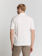 Camisa Gola Polo e Textura - Branco