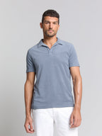 Camisa Gola Polo Malha Terry - Azul
