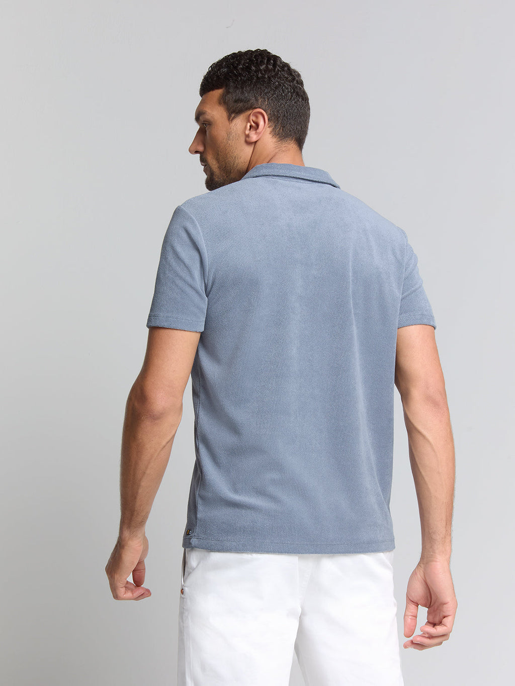 Camisa Gola Polo Malha Terry - Azul