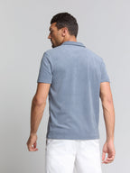 Camisa Gola Polo Malha Terry - Azul