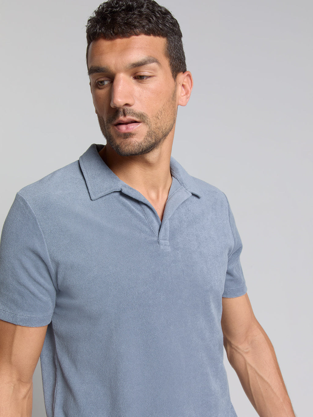 Camisa Gola Polo Malha Terry - Azul