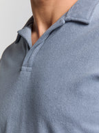 Camisa Gola Polo Malha Terry - Azul