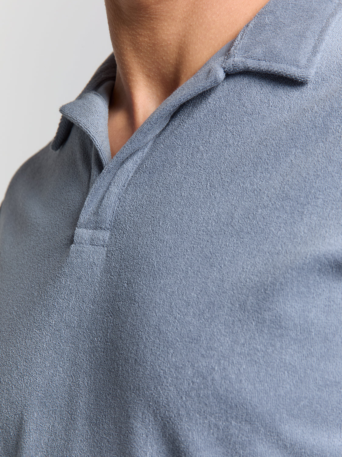 Camisa Gola Polo Malha Terry - Azul