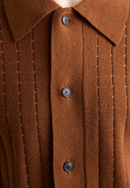 Camisa Polo em Algodão Canelada - Marrom