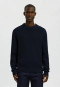 Suéter Masculino Gola Redonda Texturizado - Azul marinho