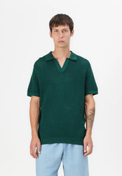 Camisa Gola Polo com Textura em Tricô - Verde