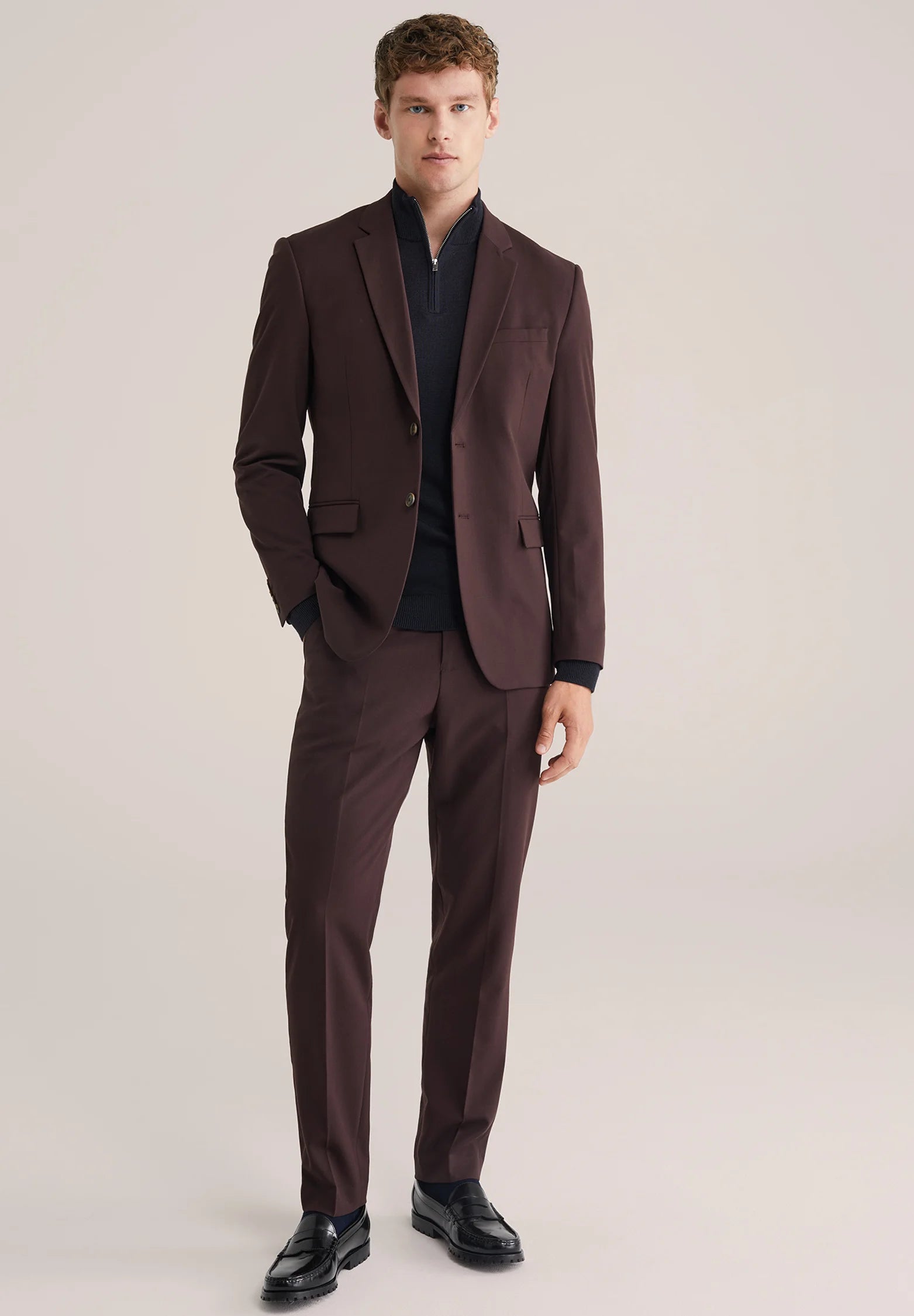 Calça de Alfaiataria Regular Fit - Marrom