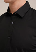 Camisa Social Masculina Alfaiataria Clássica - Preto