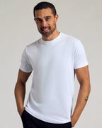 Kit com 6 Camisetas Gola Redonda com Barra Curva - Branco