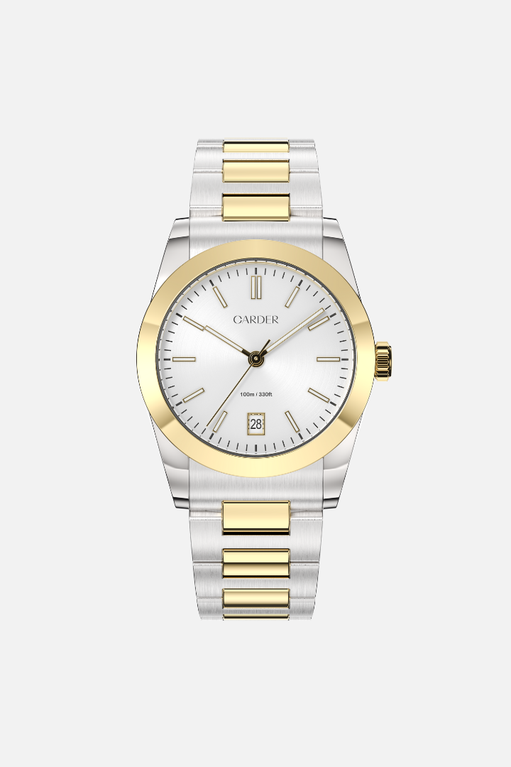 Relógio James Safira 10ATM - Dourado e Branco