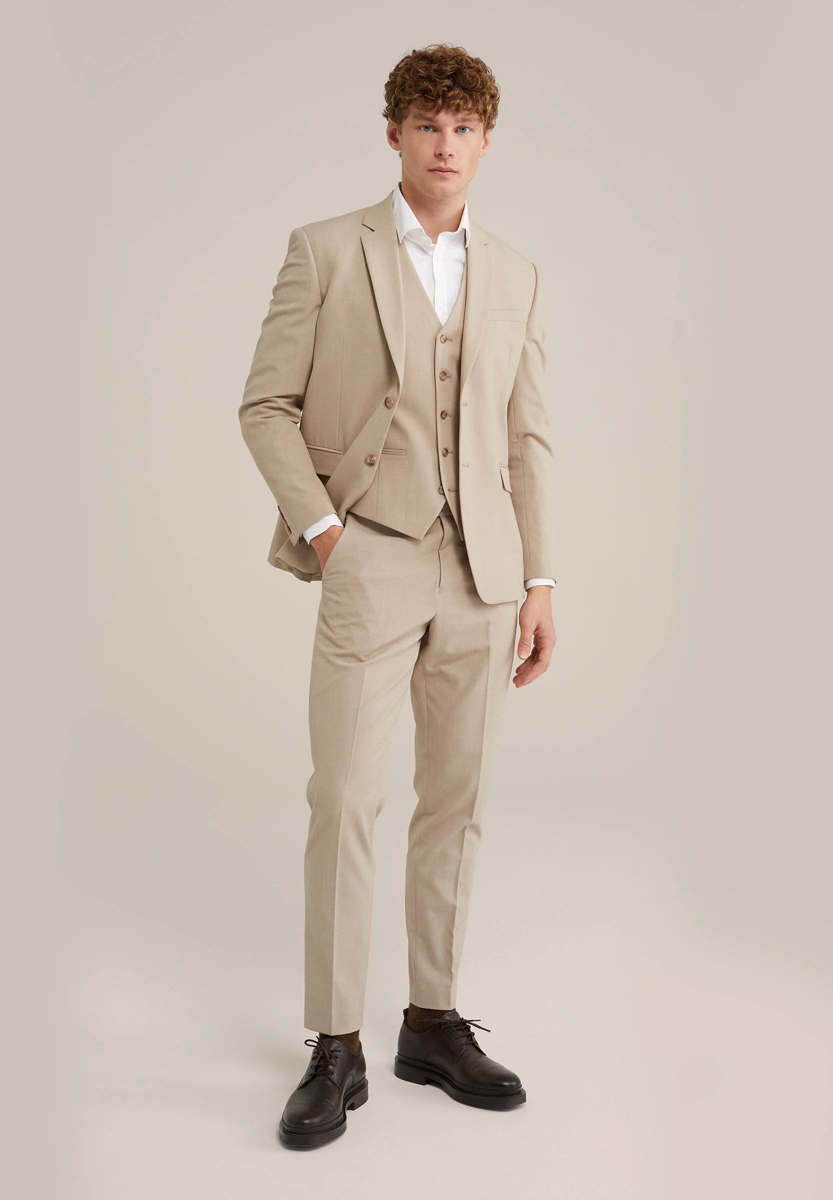 Colete Regular Fit Alfaiataria Masculino - Bege