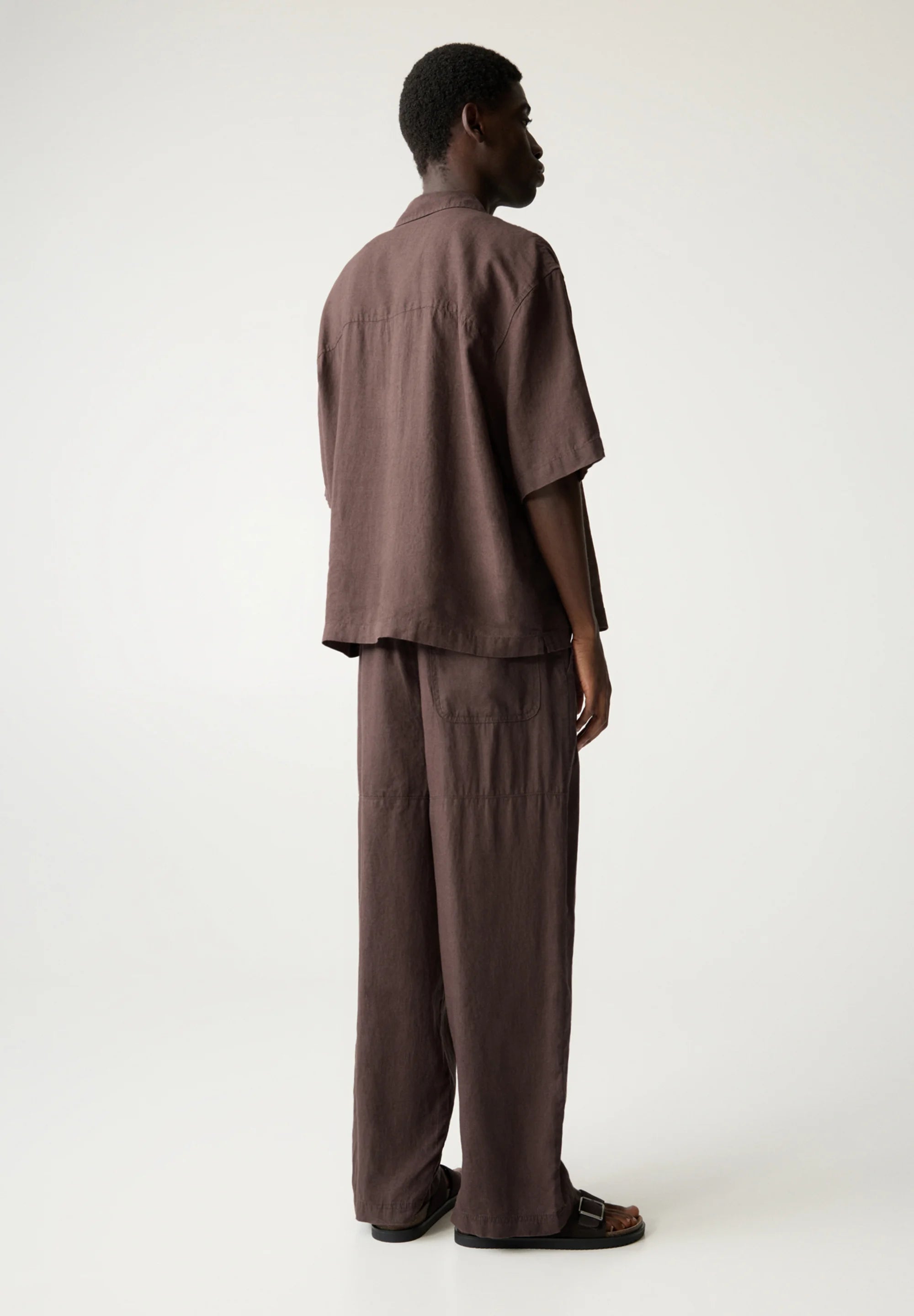 Calça Blend em Linho - Marrom