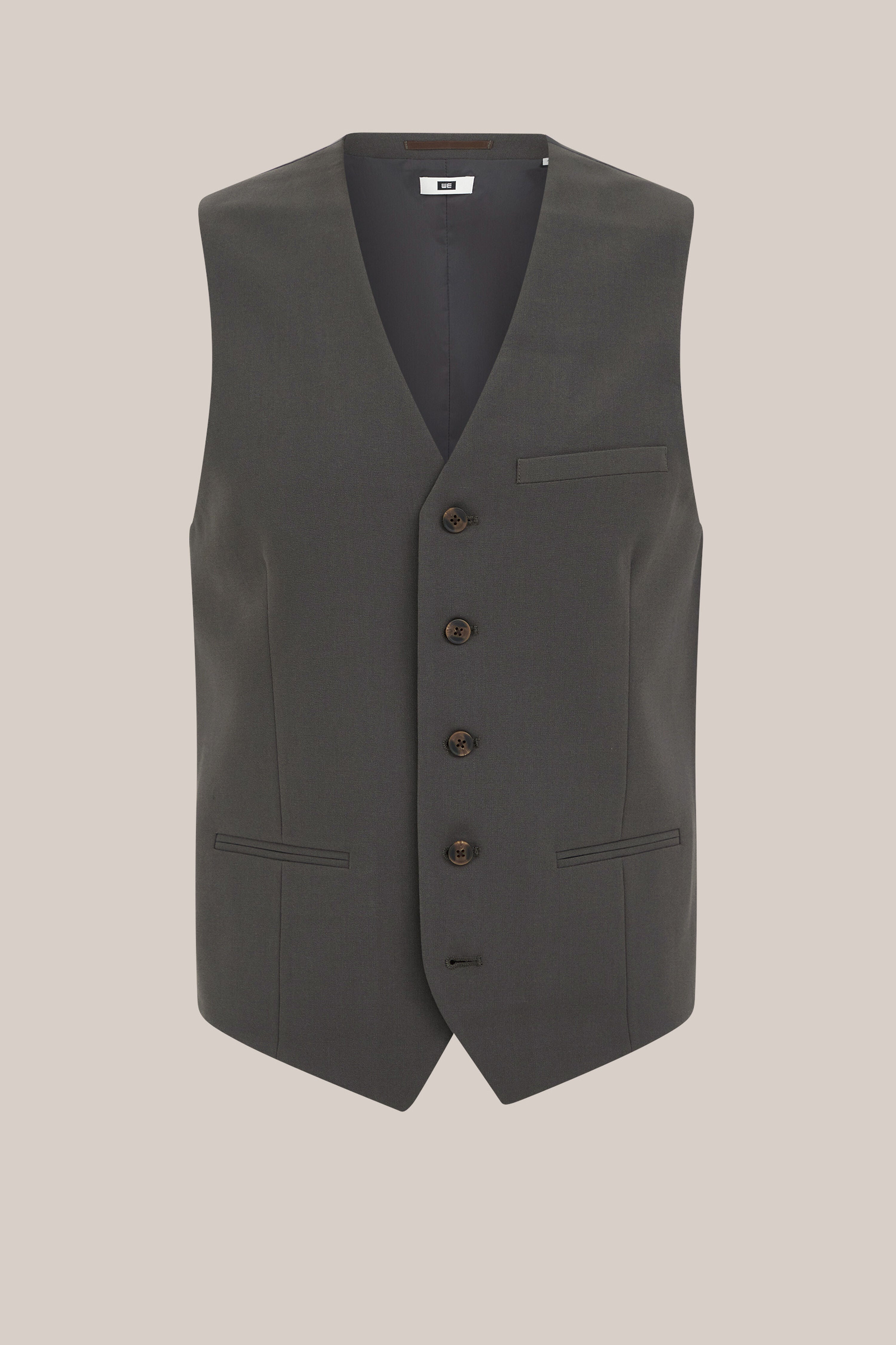 Colete Regular Fit Alfaiataria Masculino - Cinza escuro