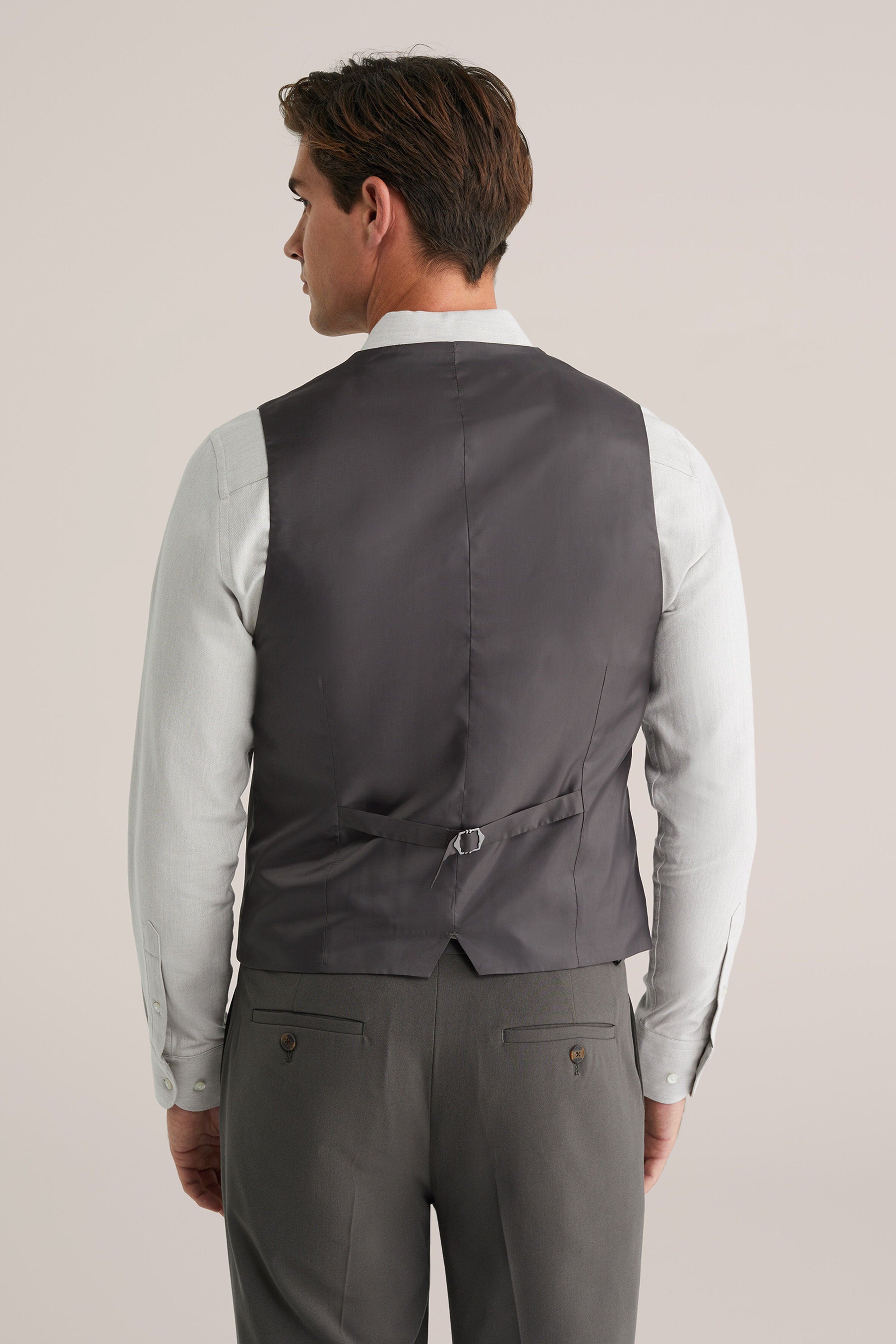 Colete Regular Fit Alfaiataria Masculino - Cinza escuro